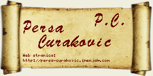 Persa Curaković vizit kartica